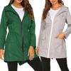 Womens Lightweight Waterproof Hooded Rain Jacket Outdoor Raincoat Shell Coat