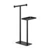 Stainless Metal Towel Rack with No Drill Washroom stand Rectangular Base Sturdy for Bathtub