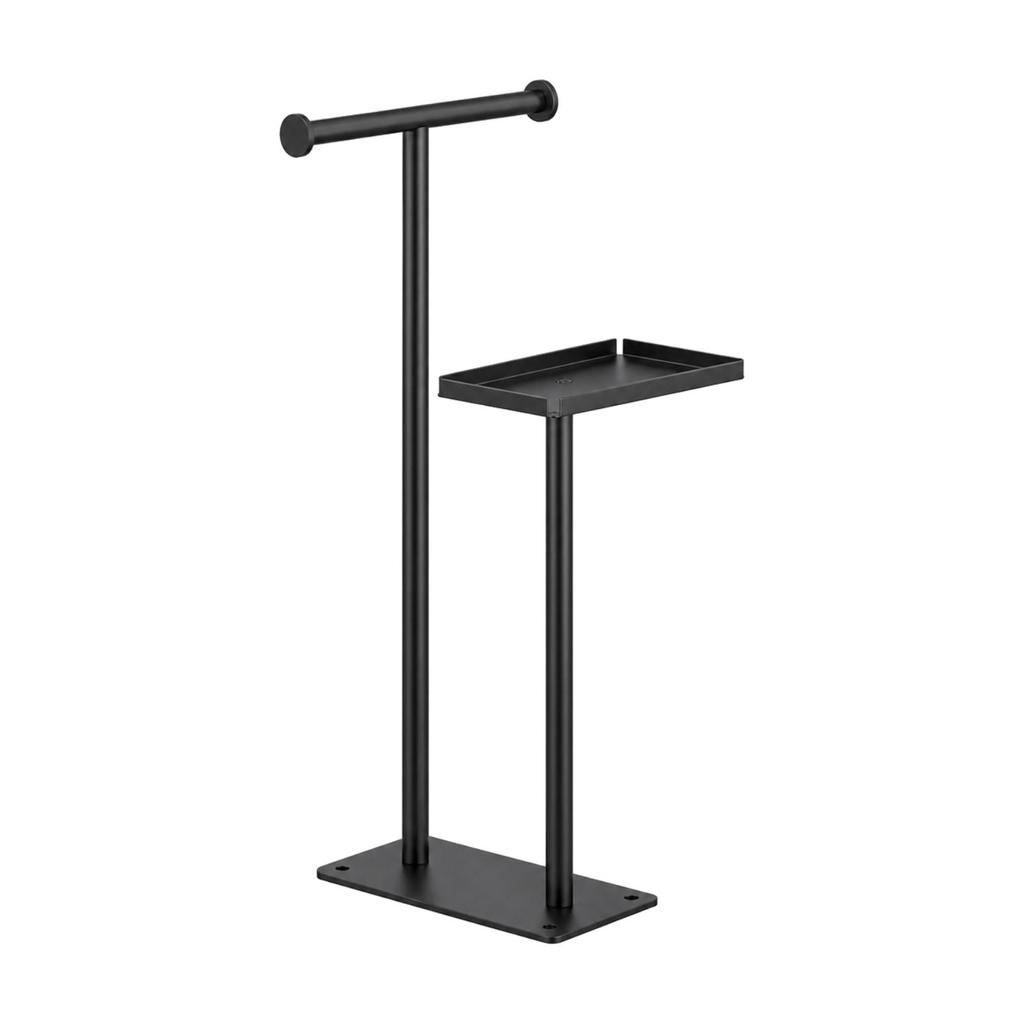 Stainless Metal Towel Rack with No Drill Washroom stand Rectangular Base Sturdy for Bathtub