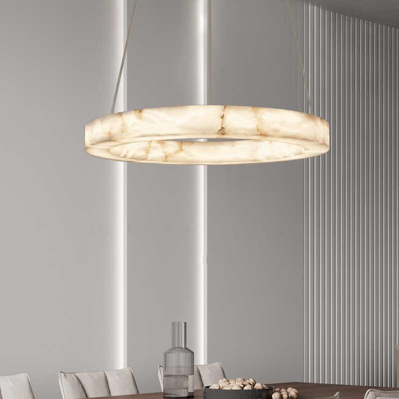 Modern Imitation Marble Pendant Light Resin Decor Lamps for Living Dining Room Bedroom Hotel Faux Marble LED Hanging Lighting