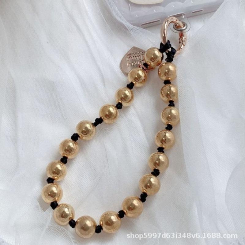 Mobile Phone Chain With Beaded Heart Tag Mobile Phone Lanyard