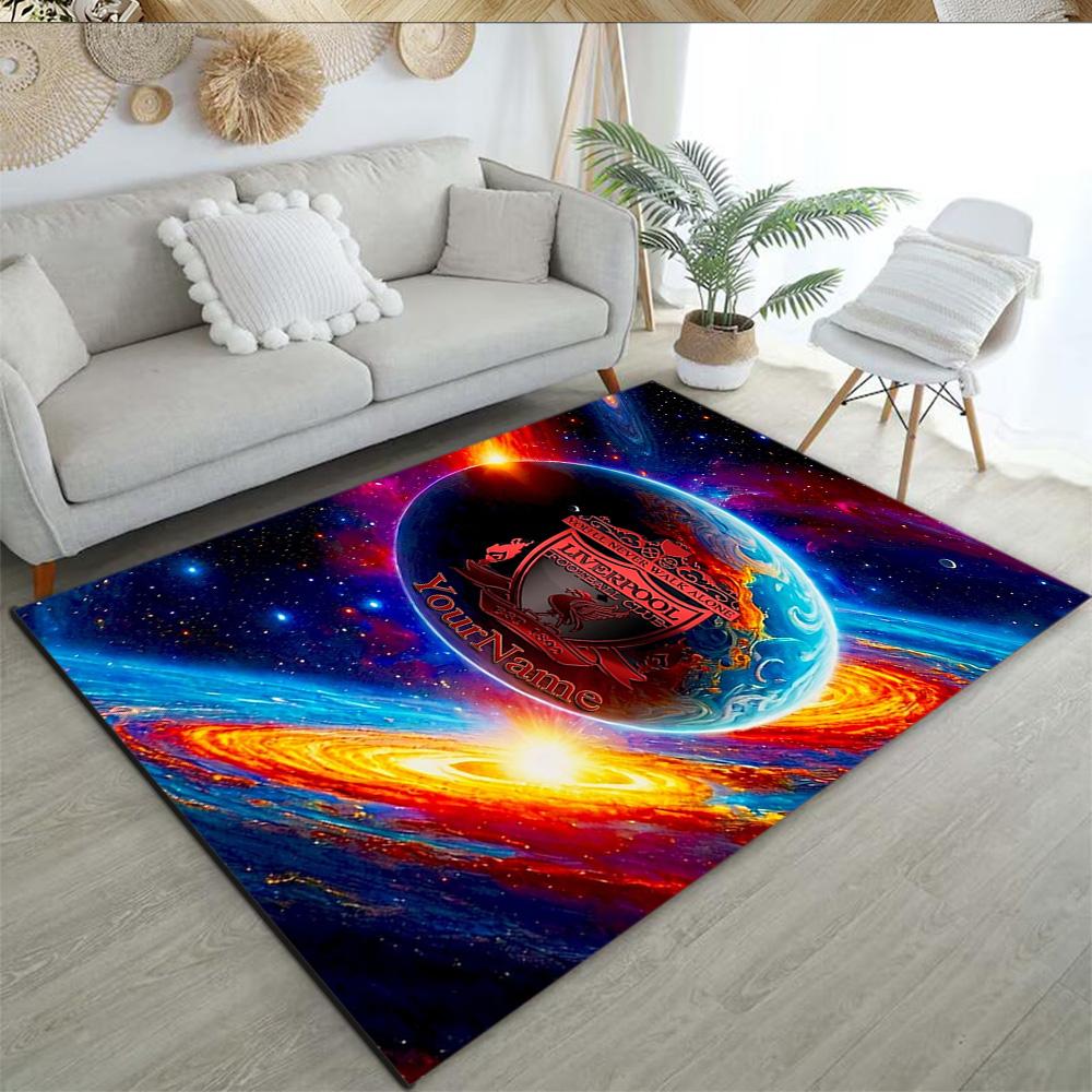 Liverpool Customizable Name Floor Mat Perfect for Playrooms Foyer Living Rooms Kitchen Anti-slip Rug Anime Office Decor Gift for Festivals