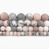 Natural Dull Polish Matte Pink Zebra Jasper Stone 4/6/8/10mm Round Loose Beads For Jewelry Making