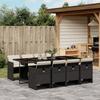 VidaXL 9pcs Garden Dining Set Black Cushions Wicker 3277685