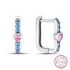 Original 925 Sterling Silver Inlaid Sparkling Zircon Rainbow Earrings For Women Fashion Birthday Party Jewelry Gifts