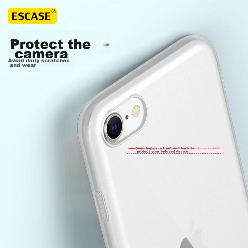ESCASE IPhone SE 3 Case, Full Protection Anti-Scratch Anti-Drop, Matte Texture Soft, Suitable for SE/7/8/SE2/SE3, White