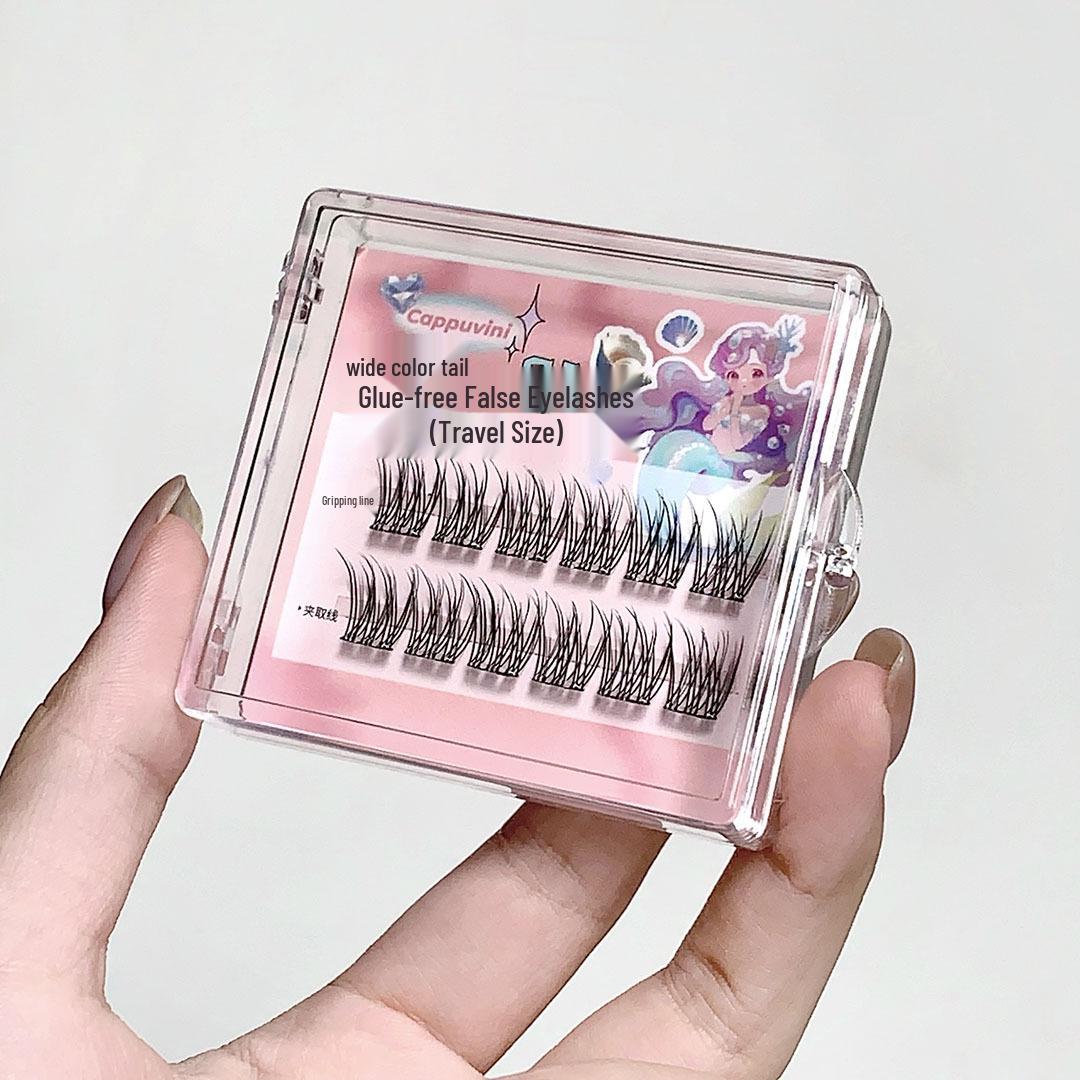 

Cappuvini Glue-Free Sunflower Wide Band False Eyelashes Travel Set - Lightweight Daily Beauty for Students and Parties.