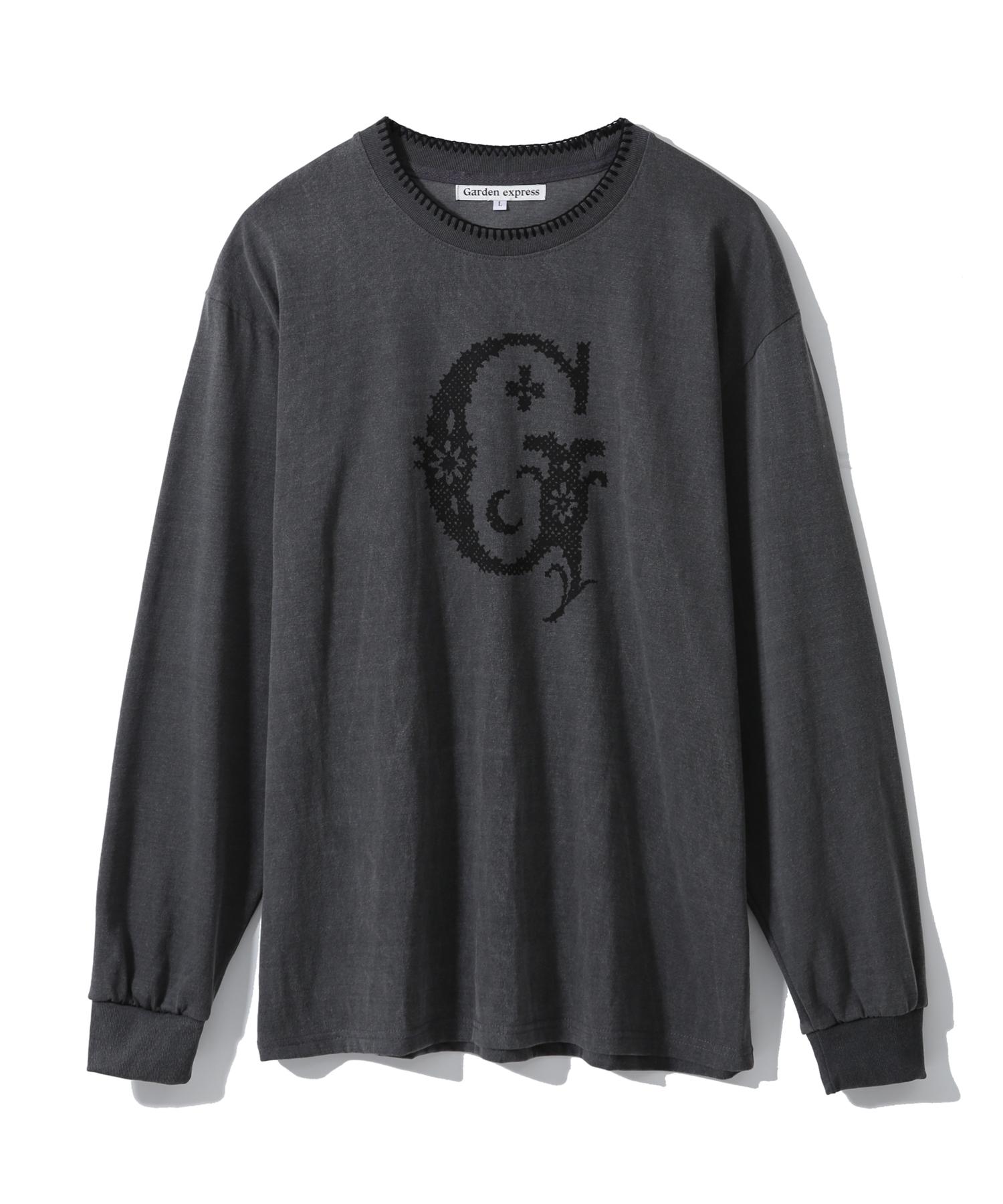 Garden Express Cross-Stitch Initial T-Shirt (Charcoal) Charcoal/Xl