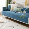 Solid Flower Sofa Cover White Edge Chenille Sofa Mat Non-slip Sofa Towel Couch Cushion Four Seasons Universal Couch Slipcover