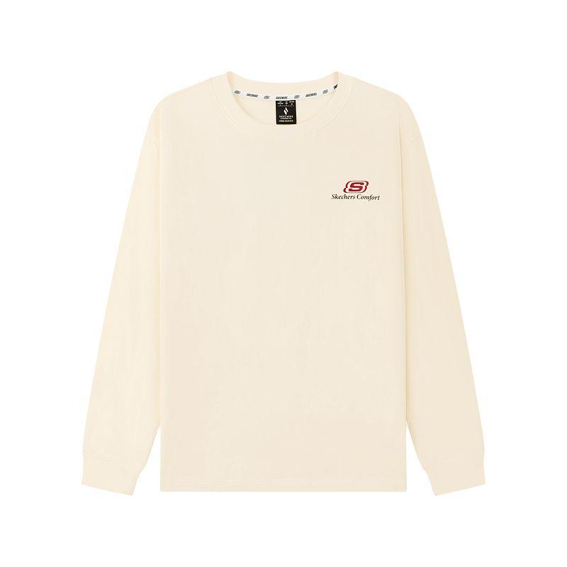 Skechers Casual Loose Fit Round Neck Long Sleeve T-Shirt Unisex Tops L126U003-01SV XS