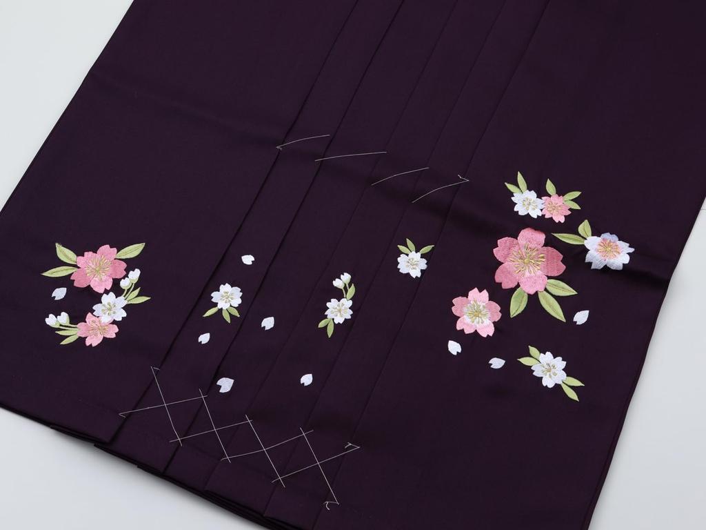 Hakama Kirschblüten-Stickerei Hakama Rock Typ Einzelstück M LL Größe [Hanamichi] Damen - hs-104 (LL-Größe, 10. Lila)
