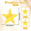 24 Pcs Gold Paper Stars Decoration, 5.9 Inch Golden Star Decor Double Sided Star Cutouts Glitter Printed Stars for Bulletin Poster Boards Wall Board