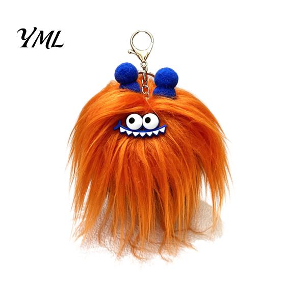 Small Plush Toy Long Haired Creature Keychain, Cartoon Plushie Bag Charm, Charm Furry Keyring Pendant for Backpacks Handbags Keys Stuffed Doll