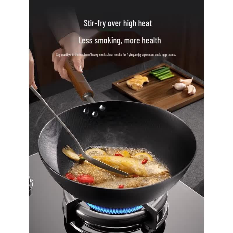 KOBACH LPB-ZX32T 32cm Titanium Cast Iron Wok/Frying Pan