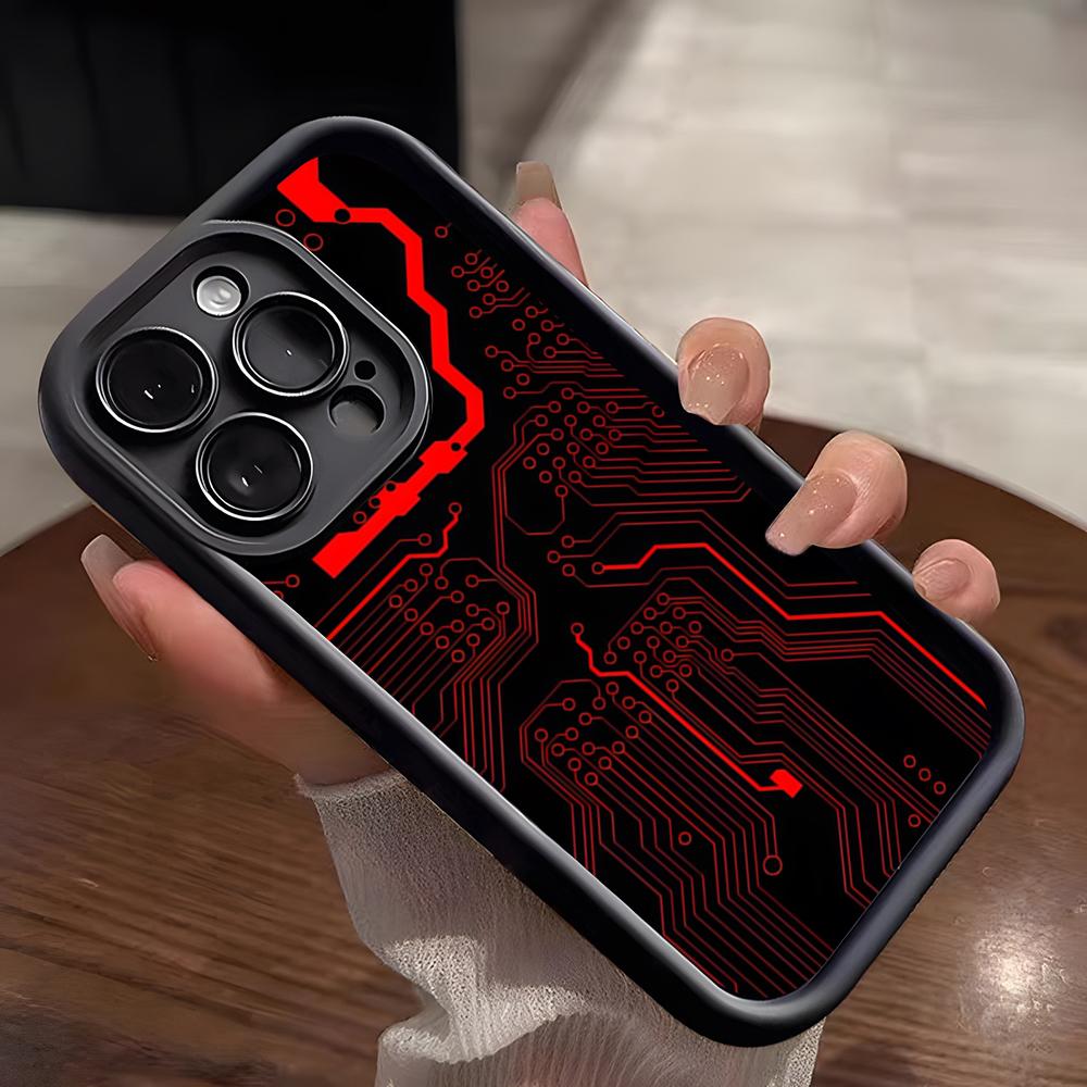 Creative Circuit Board Pattern Phone Case For IPhone 17 Pro Max 15 Pro 16 14 Plus 12 13 Mini 11 Pro Shockproof Soft Cover