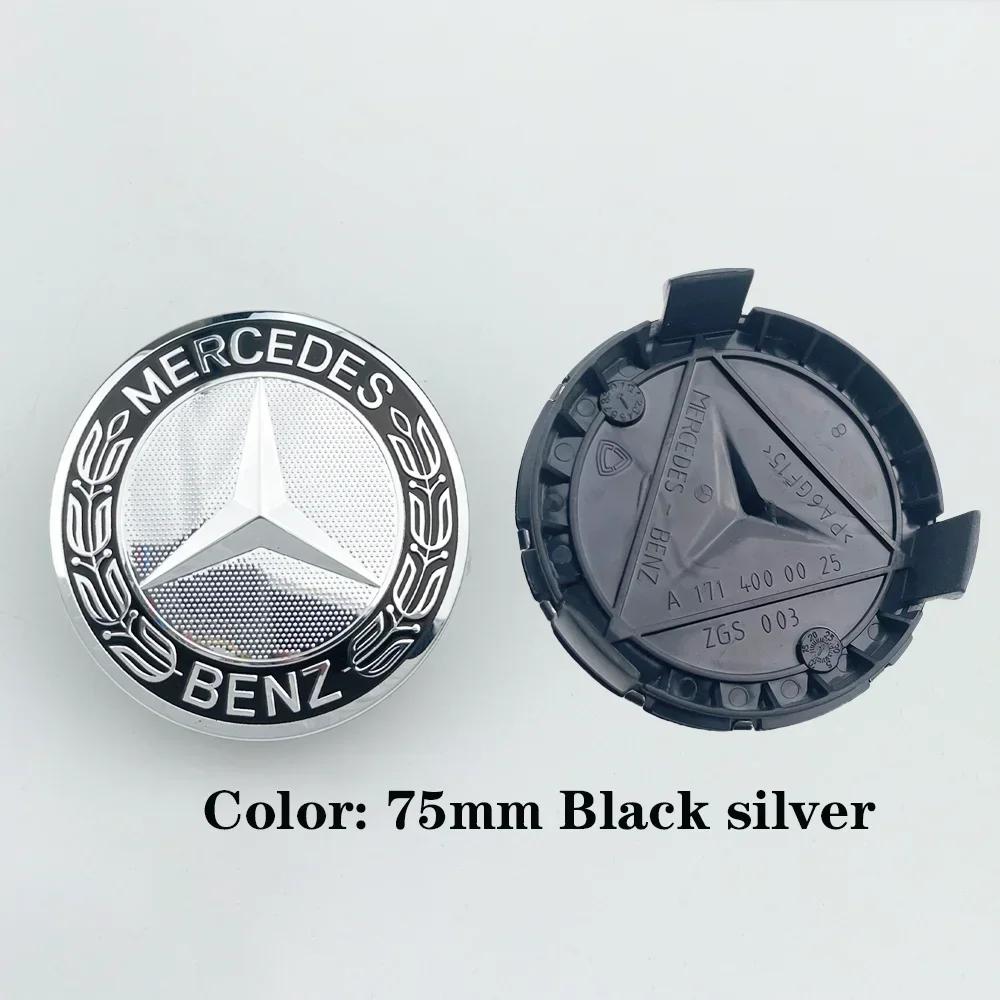 

2025 Hot For Benz 4PCS 75mm Car Wheel Center Logo Hub Cover For Mercedes Benz W204 205 A B C E S CLA CLK ML GLK GLA GLB GLC CLAS