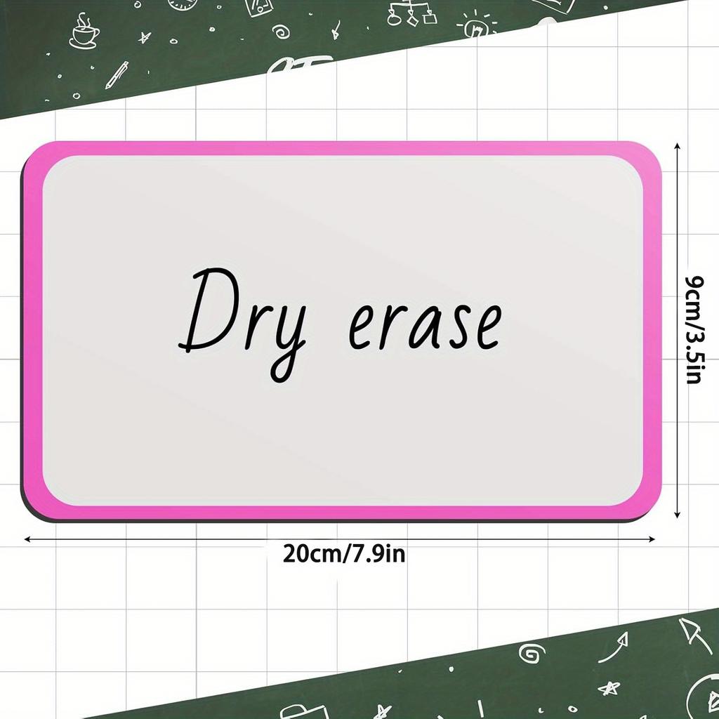 6pcs 7.9×3.5 Inches Magnetic Dry Erase Tags – Color Border Blank Cards, Reusable Magnetic Name Labels for Home, Office, Classroom