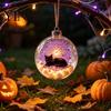Dormitory Festive Accessory Halloween Glowing Sphere, Lighted Clear Ball Ornament, Cute Witch Seasonal Home Decoration Cat, LED Hanging for