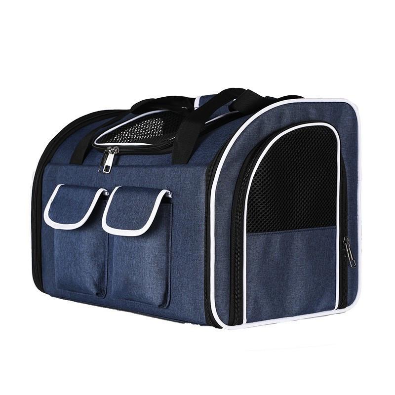 Stylish Foldable Pet Carrier: Large Capacity Handheld & Double Shoulder Bag for Small Cats and Dogs