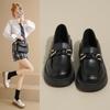 White small leather shoes women's new spring and autumn versatile J college style with skirt versatile thick sole