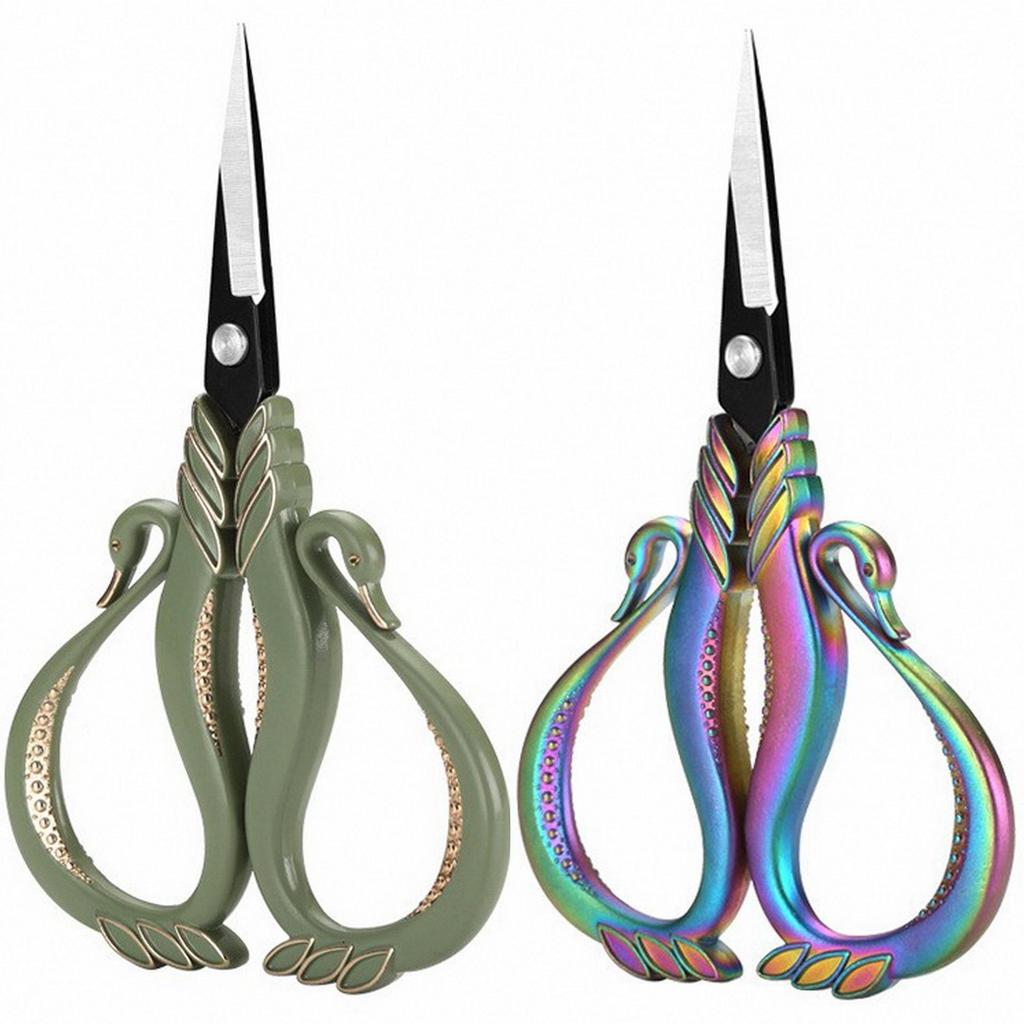 Retro Swan Embroidery & Tea Scissors - Ideal for Tea Bags, Fabric, Cross Stitch, Thread Cutting