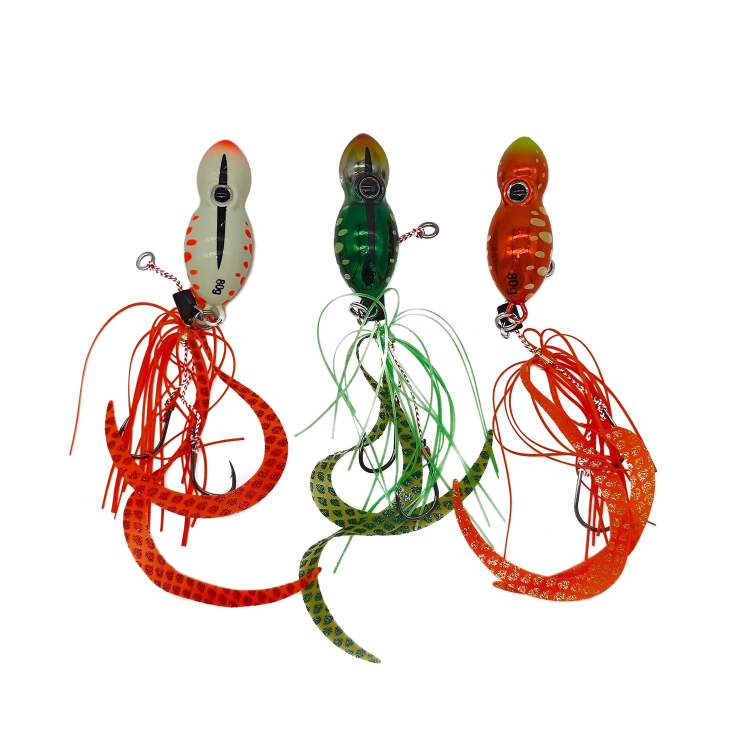 

of 80g wide tie tai rubber skirts for sea bream fishing 3-pack