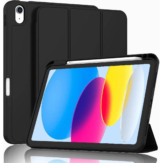 Case for iPad A16 11th A19 12th Generation Case  10th Air6/7/8th Mini 1/2/3/4/5/6/7  iPad Pro 11"12.9" PU Tri-folding with Pencil Holder Smart Cover