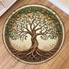 Round Tree of Life Pattern Area Rug Fantasy Style Mat Non Slip Stain Resistant Durable for Living Room Bedroom Home Decor