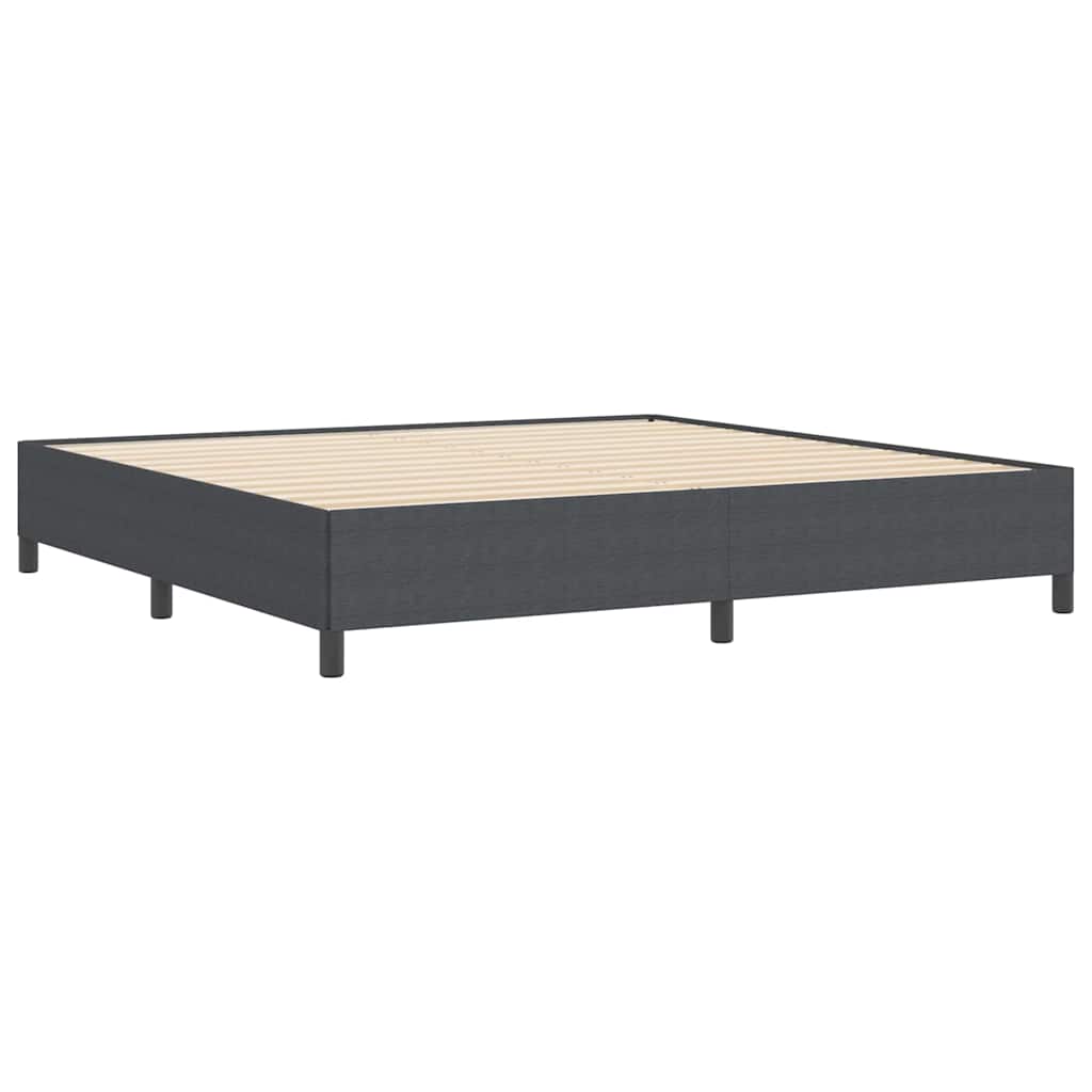 Box Spring Bed Dark Grey 200 x 200 cm Cord Fabric