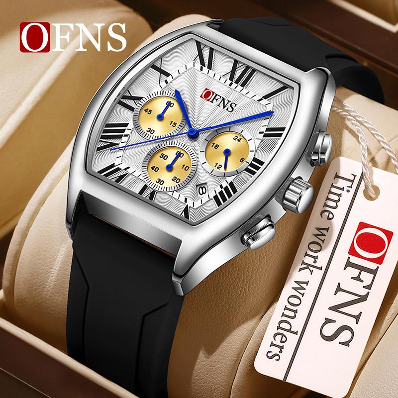 Man Wristwatch Fashion Luxury Waterproof Silicone Strap Quartz Men's Watches Sports Auto Date Chronograph Simple Clocks