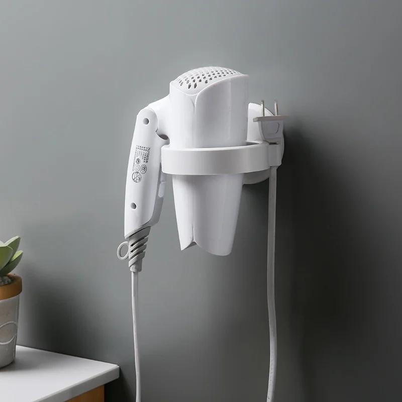 Simple Bathroom Shelf Bathroom Wall Mounted Air Duct Shelf Storage Free Punch Hair Dryer Rack Wall Shelf  Bathroom Accessories