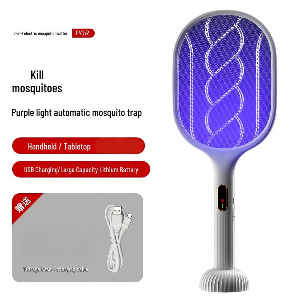 Rechargeable 3-in-1 Electric Mosquito Swatter & Lamp - Multi-functional Household Mosquito Killer