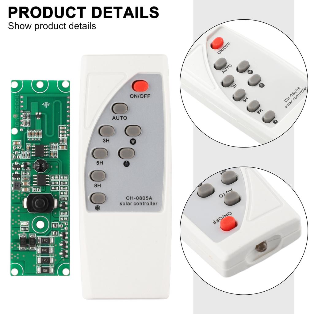 Solar Control Circuit Panel Remote Control Circuit Board Panel 10w LED 15s Sensing Time 5-10m Sensing Distence
