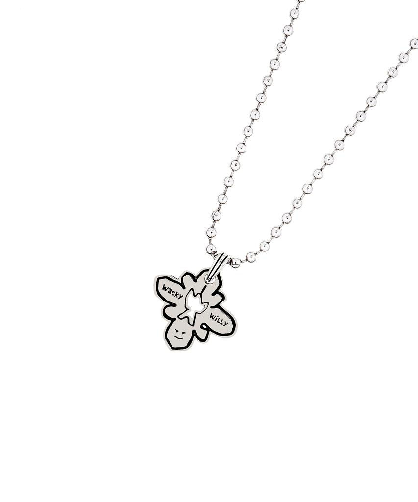Wacky Willy Drawing Necklace Silver