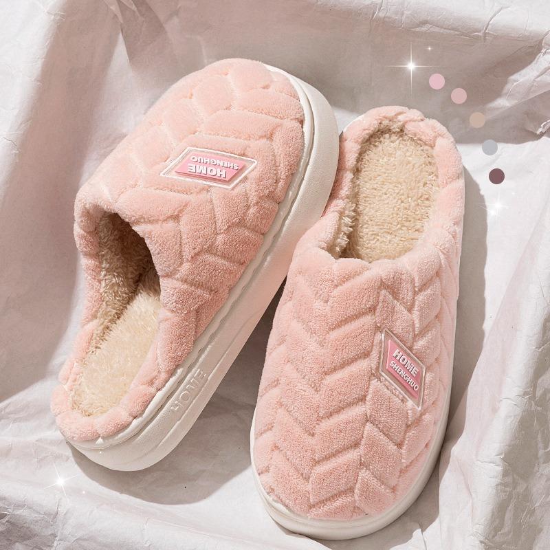 New Thick-soled Cotton Shoes for Women, Indoor Thick-soled Warm and Anti-slip Slippers