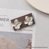 Elegant Flower Petal Stud Earrings - High-End Silver Needle Design for Versatile Wear