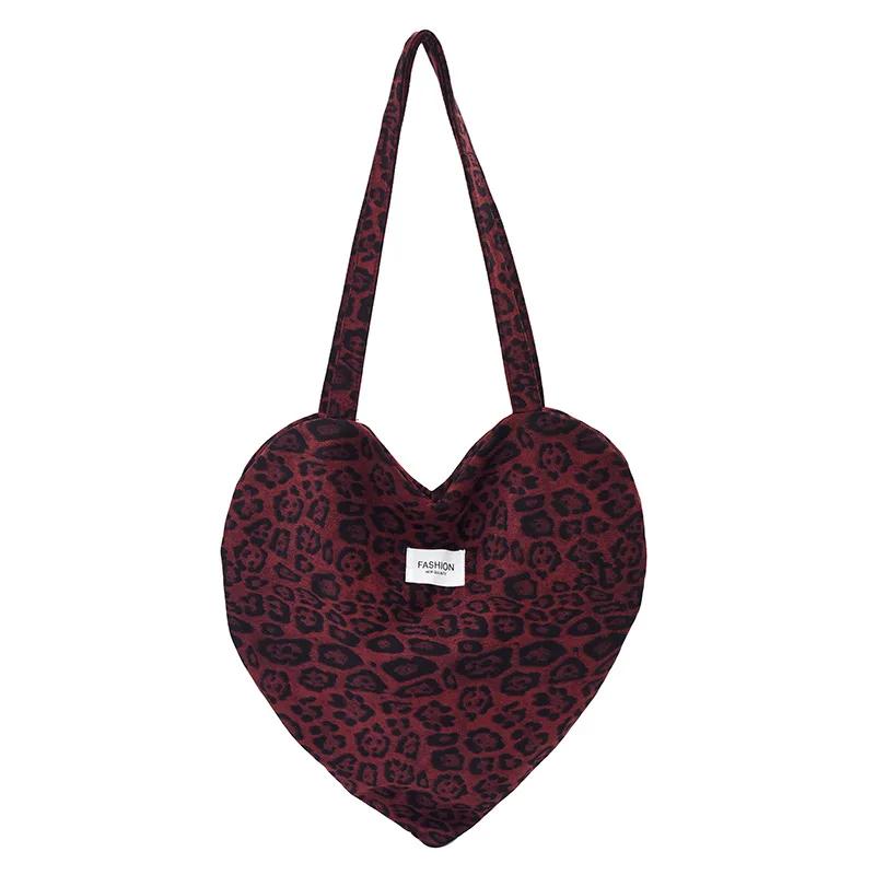 Korean Version Leopard Print Canvas Bag Women's  New Fashion College Style Tote Bag Casual Large-capacity Messenger Bag