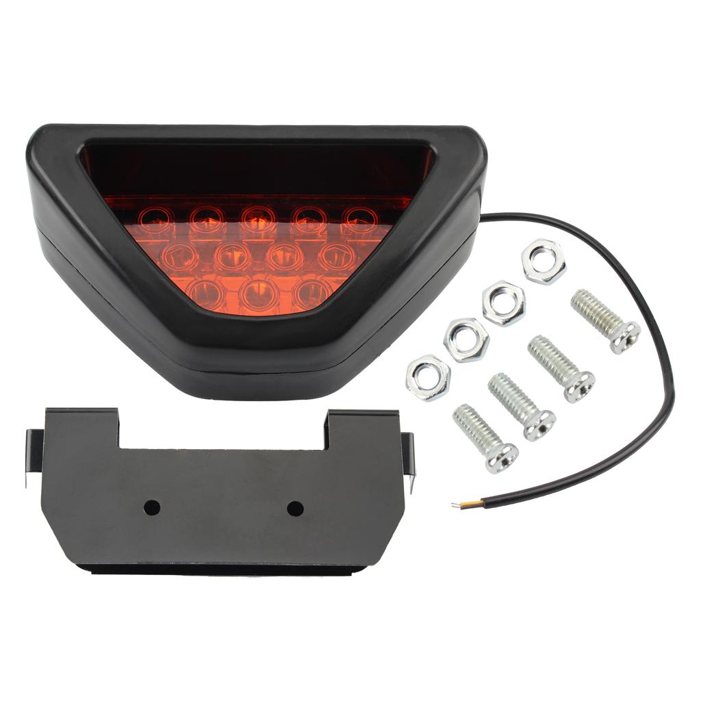 Motorcycle Car Tail Light 12 LED Triangular Brake Light Flash Warning Light Reverse Safety Parking Strobe Modified Accessories