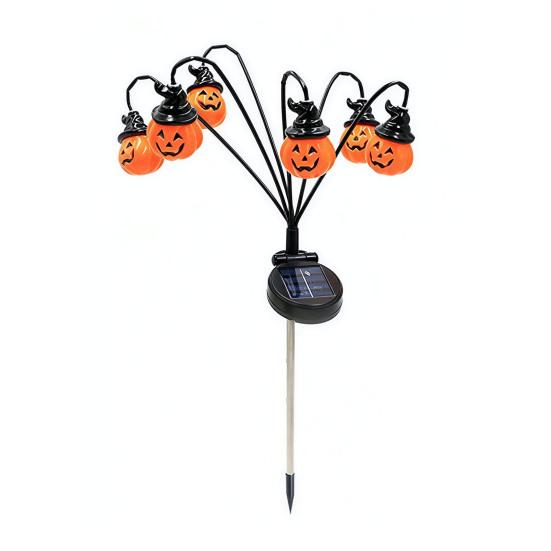 Solar Powered Halloween Decorations Garden Lights, Decorative Ghost Pumpkin Witch Hat String Glowing Yard Stakes IP54 Waterproof Outdoor LED