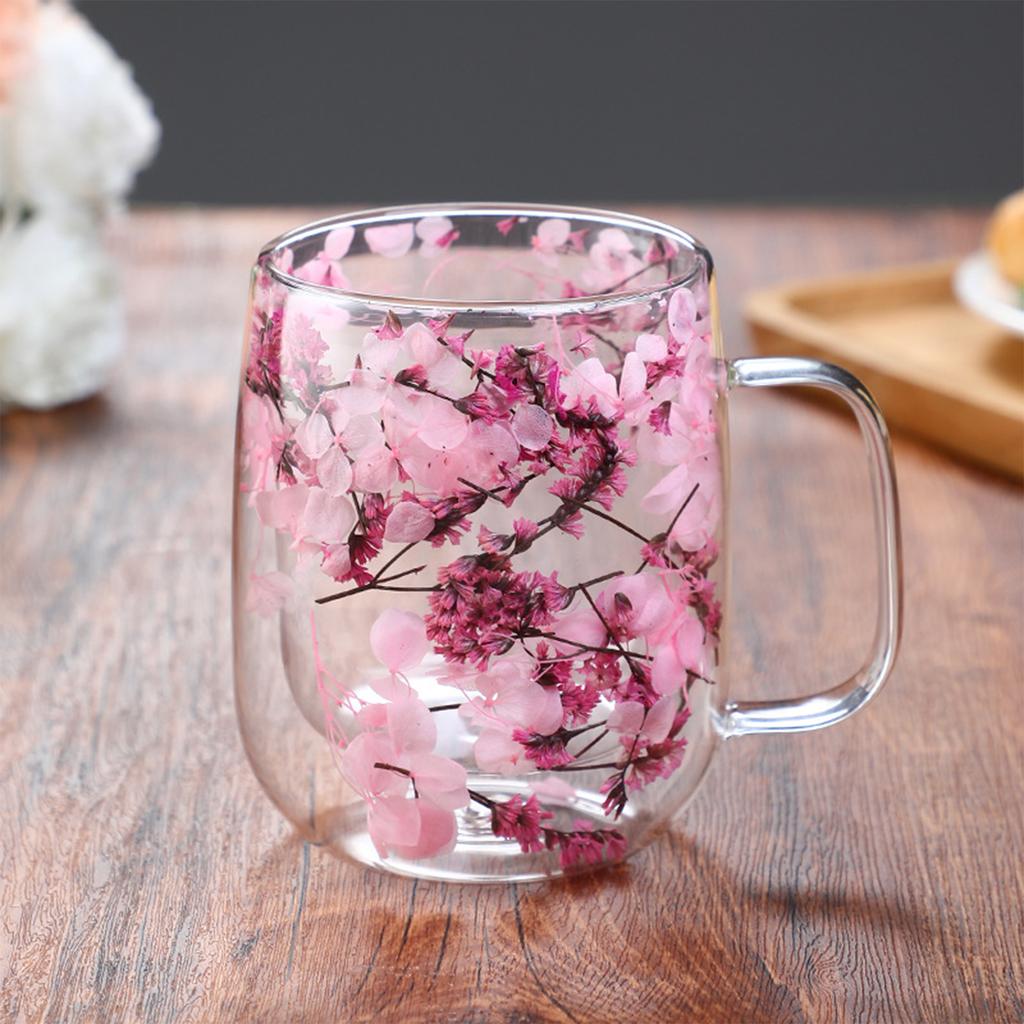 Dried Flower Double-Layer High Borosilicate Glass Cup
