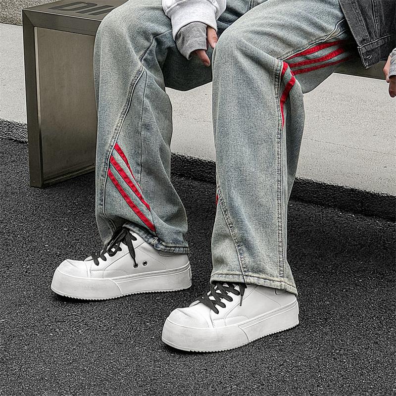 Fashion Hot Sale Men's Casual Shoes Young Thick Sole Heightened Walking Derby Shoes Lace-up Comfortable Outdoor Non-Slip Flats Shoes