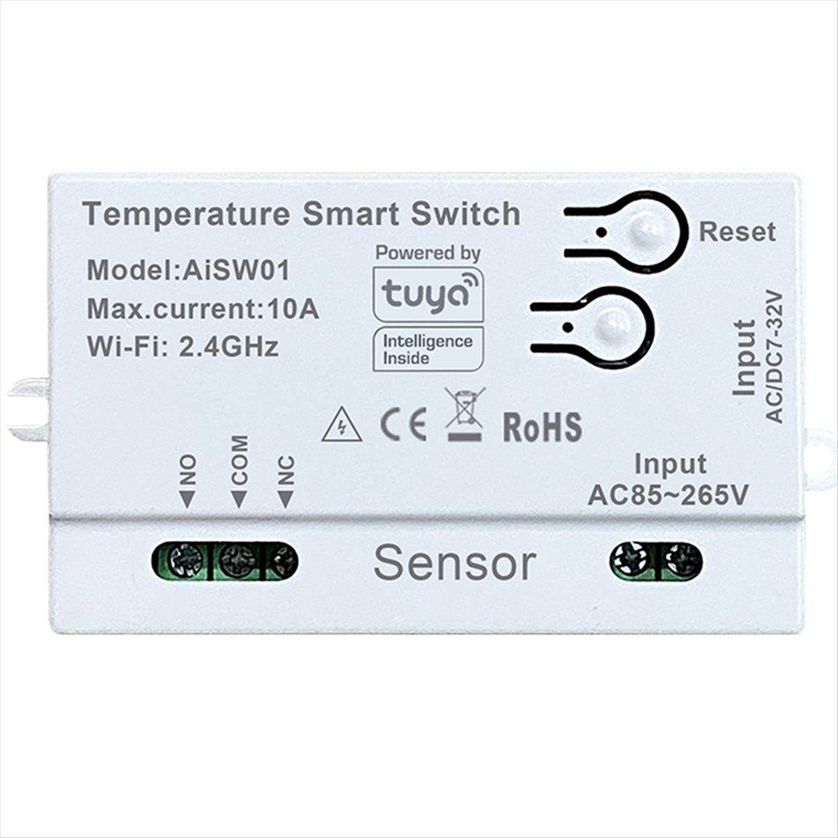 

Tuya WiFi Temperature Switch Sensor 2.4G WiFi Temperature Switch Sensor Smart Switch with 2M Temperature Probe China Mainland