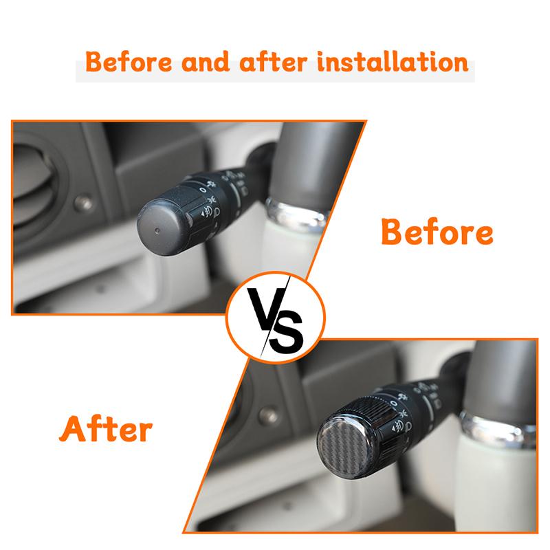 Naklejka dekoracyjna na przełącznik wycieraczek reflektorów pasuje do Dodge Nitro 2007-2012, Jeep Liberty, Jeep Grand Commander, akcesoria wewnętrzne