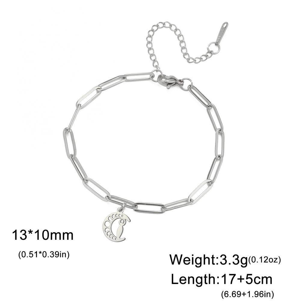LIKGREAT Classic Crescent Triple Moon Goddess Bracelets Stainless Steel Wicca Hecate Fertility Amulet Jewelry Lucky Women Gifts