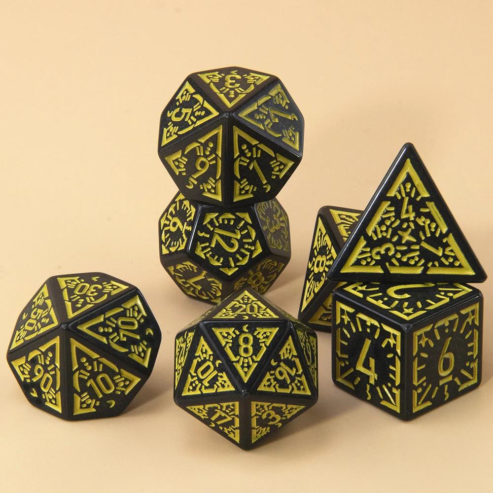 DND Polyhedral Dice Set 7pcs D4-D20, Amazing Engraved Games Dices for Souvenirst Entertainment RPG Board Game