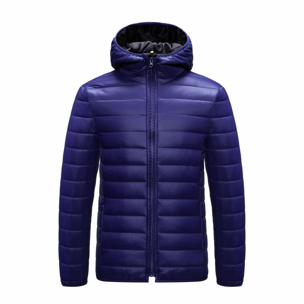 2025 Men's Winter Hooded Cotton Jacket - Casual Lightweight Padded Short Coat