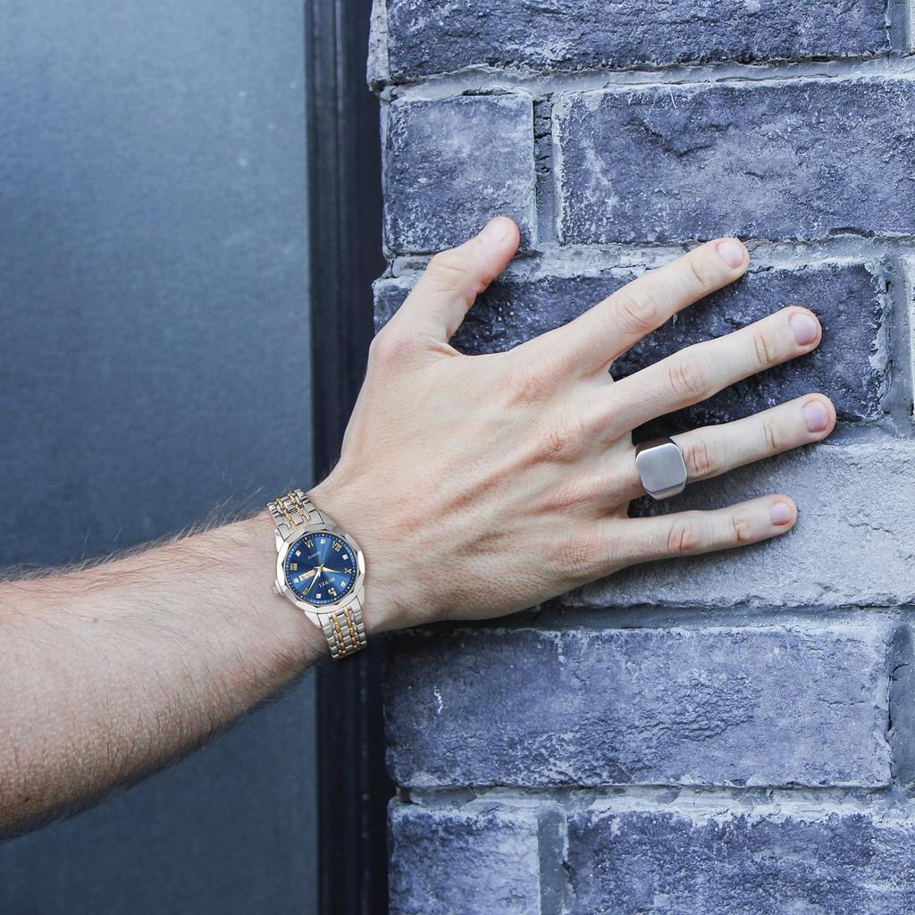 BUREI Analog Quartz Watch with Large Dial and Diamond Stylish and Luxury Waterproof Watch for Date Simple and Casual Design with Stainless Steel Band