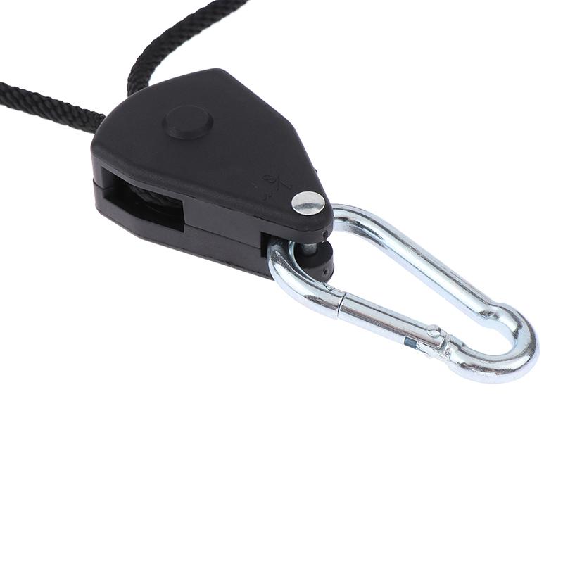1/8 2M Adjustable 8Inch Lanyard Hanging For Tent Fan Grow Plant Lamp Pulley Ropes Pulley Lifting Pulley Hook