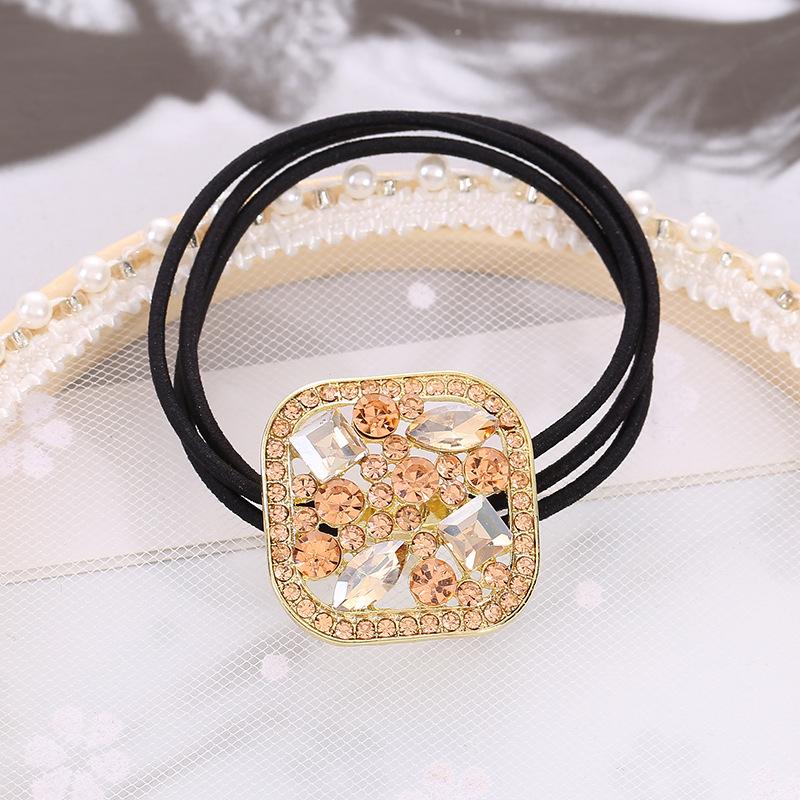 Mode Kristall Strass Haar Seil Frauen Krawatte Haar Gummiband Pferdeschwanz Haar Ring Einfache Retro Haar Krawatte Haar Zubehör