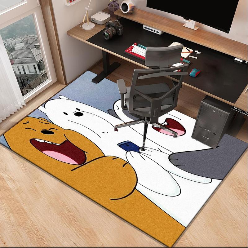 Bears Friends Adventure Office Rug Chair Mat, Game Carpet, Suitable for Front Door, Bedroom, Living Room, Desk, Holiday Gift